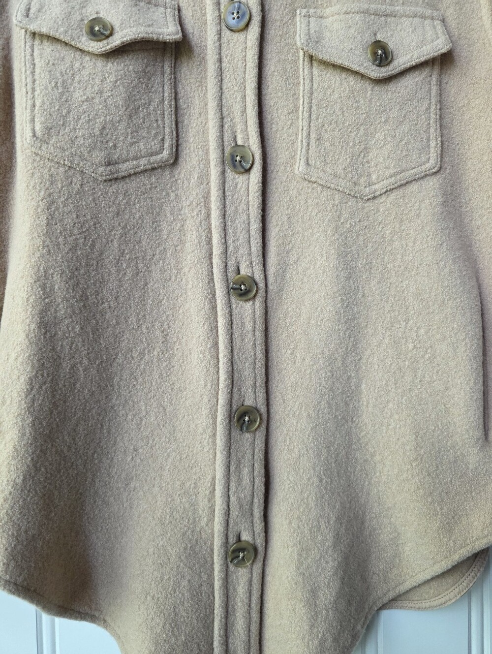 Wilfred Free The Ganna Shirt Jacket Shacket Merino Wool Cream Womens Small - Picture 3 of 9
